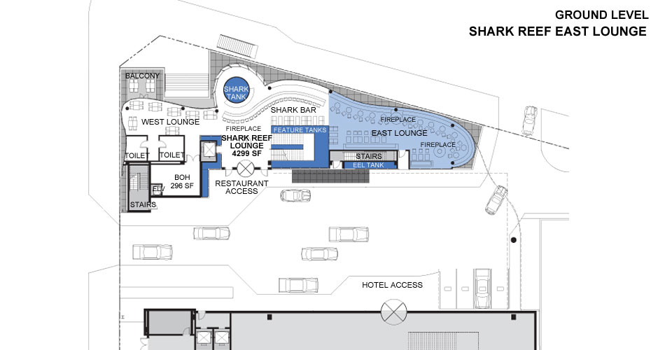 Shark Reef Lounge East  Floor Plan