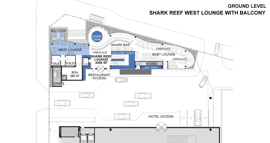 Shark Reef Lounge West Floor Plan